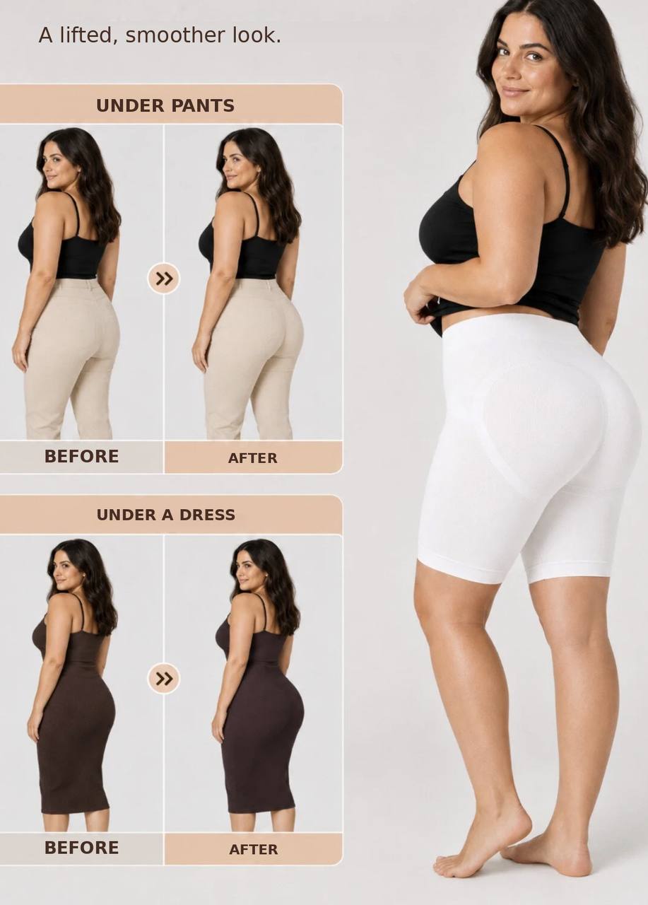 Women's Seamless Shorts Shapewear, Tummy Control Body Shaper, white – Stretch Compression Underwear 1231011