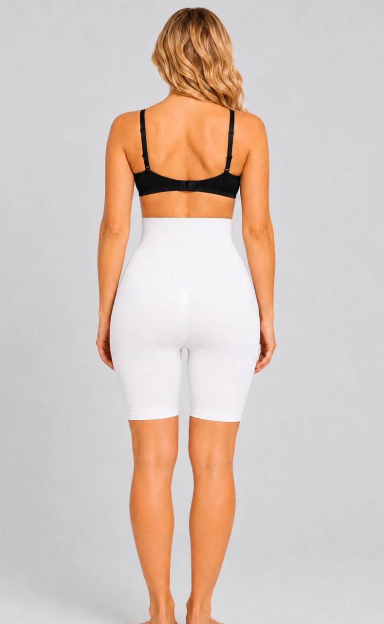 Women's Seamless Shorts Shapewear, Tummy Control Body Shaper, white – Stretch Compression Underwear 1231011