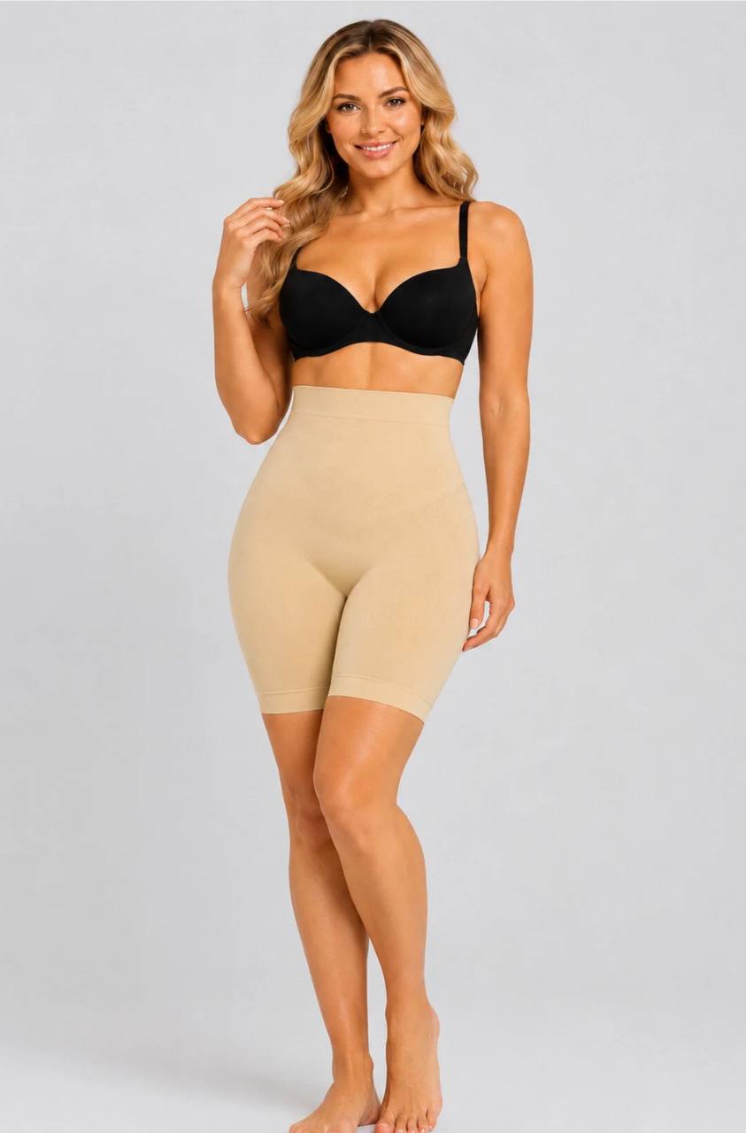 Women's Seamless Shorts Shapewear, Tummy Control Body Shaper, Nude – Stretch Compression Underwear 1231011