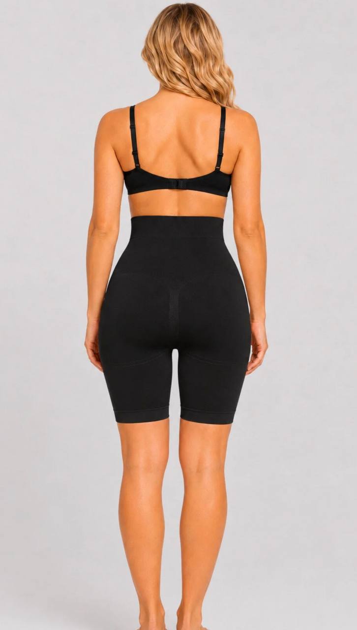 Women's Seamless Shorts Shapewear, Tummy Control Body Shaper, Black – Stretch Compression Underwear 1231011W